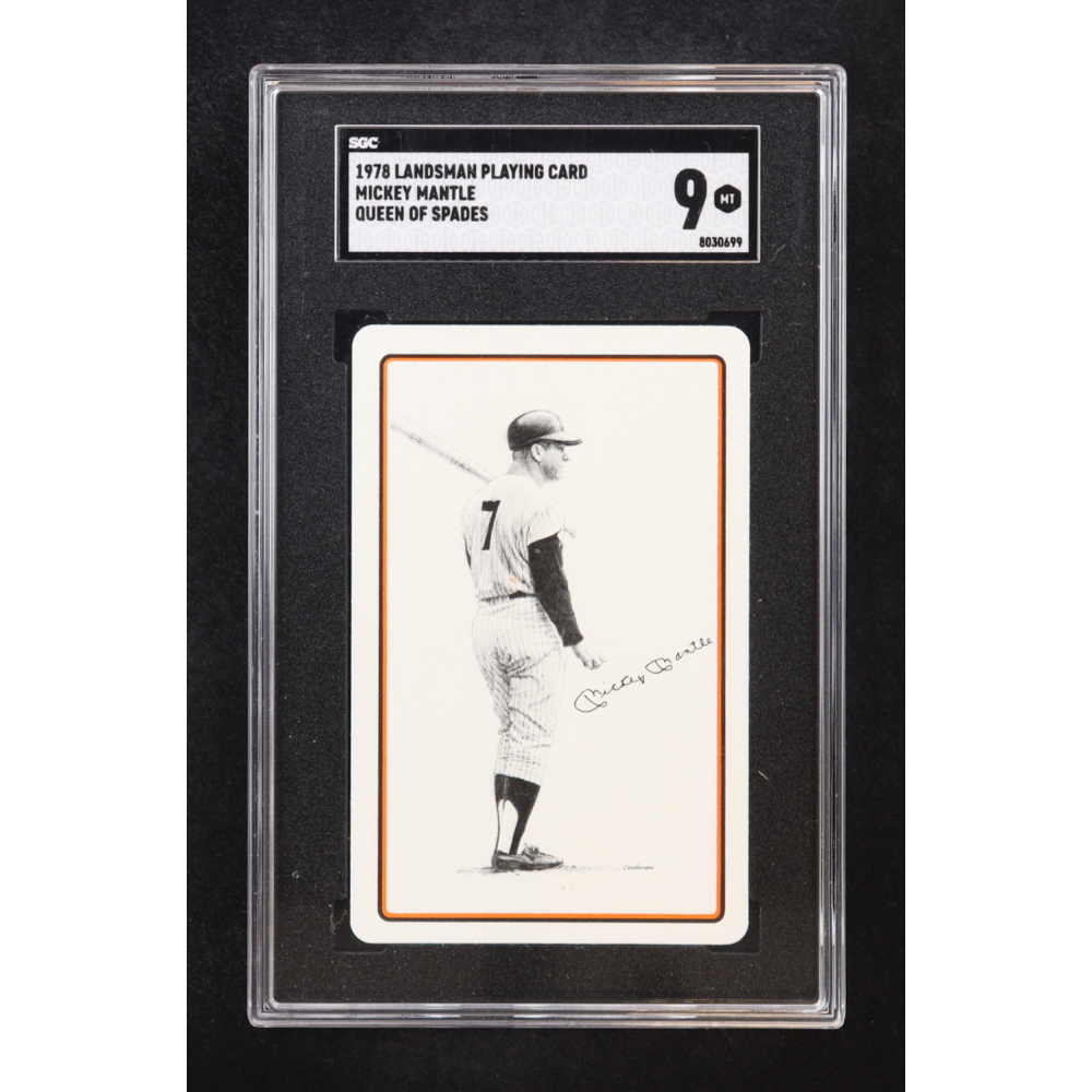Mickey Mantle 1978 Landsman Queen Of Spades (SGC 9) at PristineAuction.com