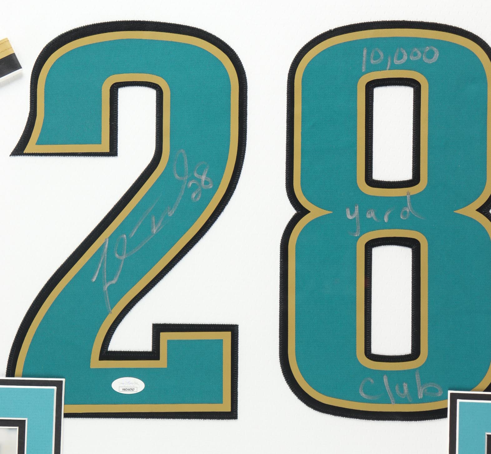 Fred Taylor Signed Custom Framed Jersey Display Inscribed "10,000 Yard Club" (JSA) at PristineAuction.com Fred Taylor Signed Custom Framed Jersey Display Inscribed "10,000 Yard Club" (JSA) at PristineAuction.com