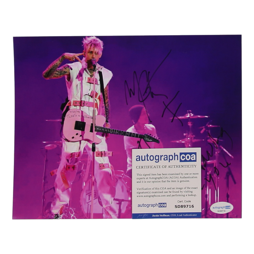 Machine Gun Kelly Signed 8x10 Photo Inscribed "Sorry For Drawing On You" (ACOA) at PristineAuction.com Machine Gun Kelly Signed 8x10 Photo Inscribed "Sorry For Drawing On You" (ACOA) at PristineAuction.com