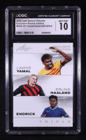 Lamine Yamal / Erling Haaland / Endrick 2024 Leaf Special Release Exclusive Rookie Edition #ELE05 (CGC 10) at PristineAuction.com