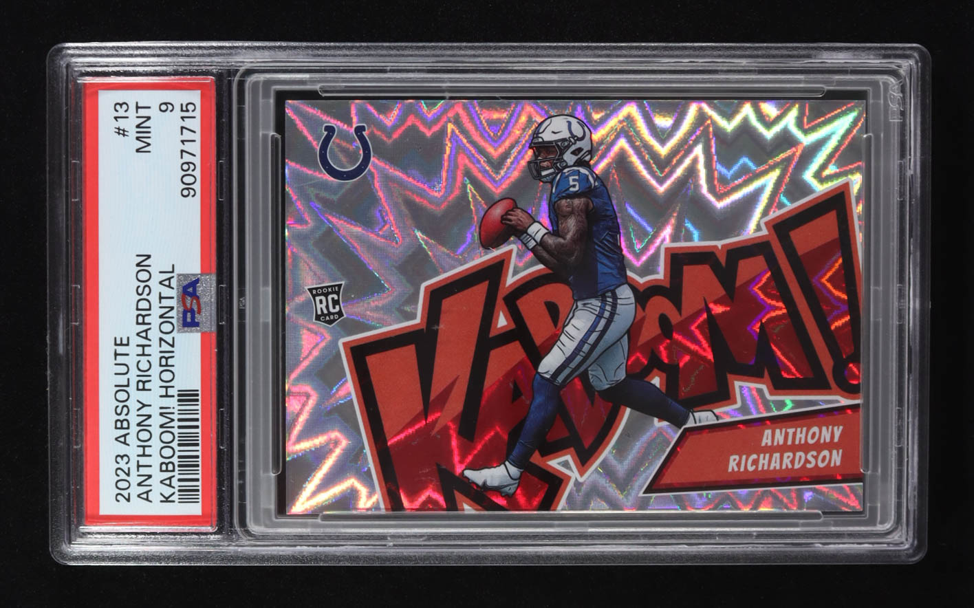 Anthony Richardson 2023 Panini Absolute Kaboom! Horizontal #13 RC (PSA 9) at PristineAuction.com Anthony Richardson 2023 Panini Absolute Kaboom! Horizontal #13 RC (PSA 9) at PristineAuction.com
