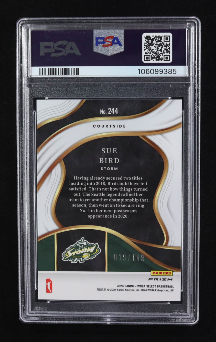 Sue Bird 2024 Panini Select WNBA Purple Ice #244 #019/149 (PSA 9) at PristineAuction.com Sue Bird 2024 Panini Select WNBA Purple Ice #244 #019/149 (PSA 9) at PristineAuction.com