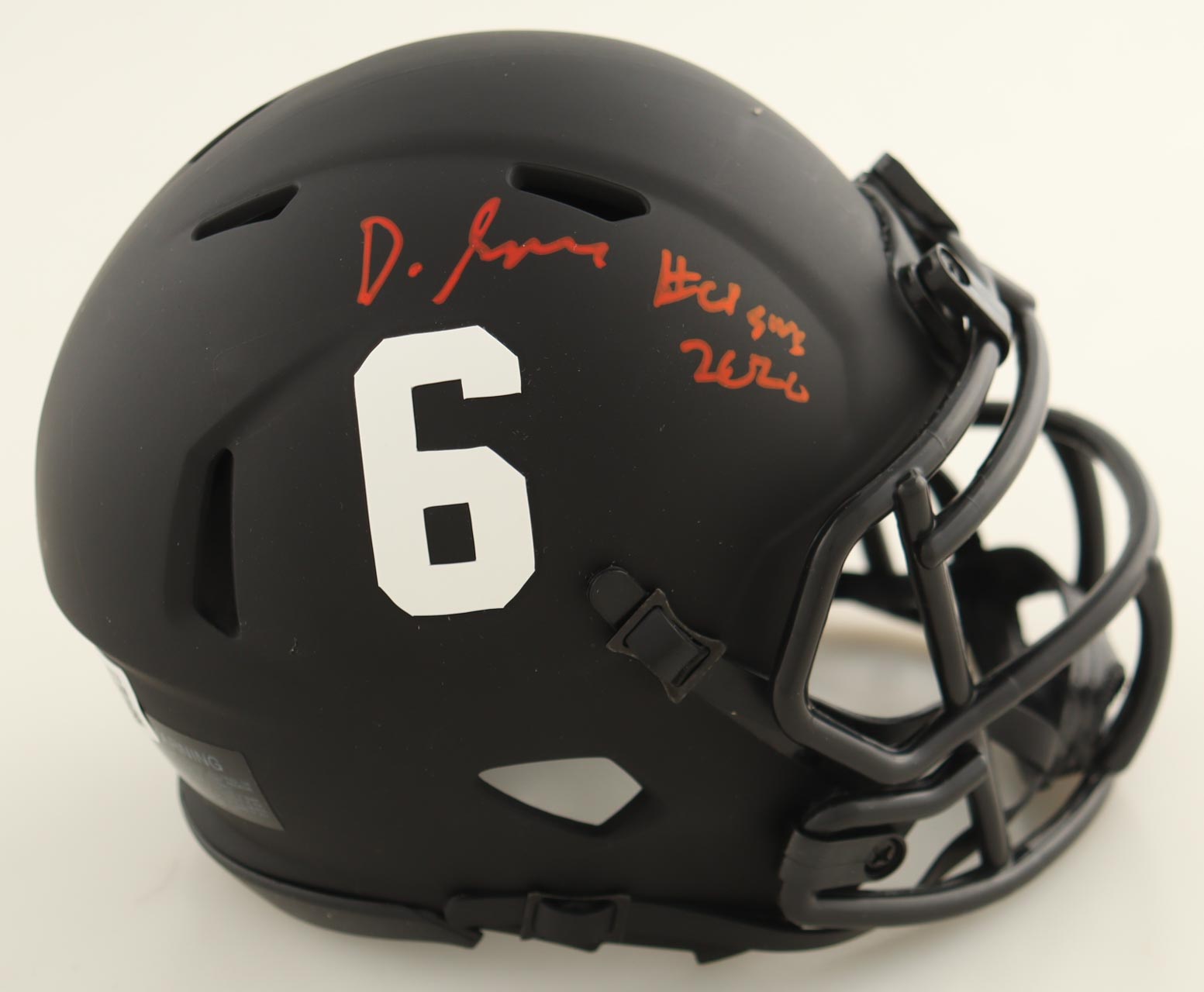 DeVonta Smith Signed Alabama Crimson Tide Eclipse Alternate Speed Mini Helmet Inscribed "Heisman 2020" (Beckett) at PristineAuction.com DeVonta Smith Signed Alabama Crimson Tide Eclipse Alternate Speed Mini Helmet Inscribed "Heisman 2020" (Beckett) at PristineAuction.com
