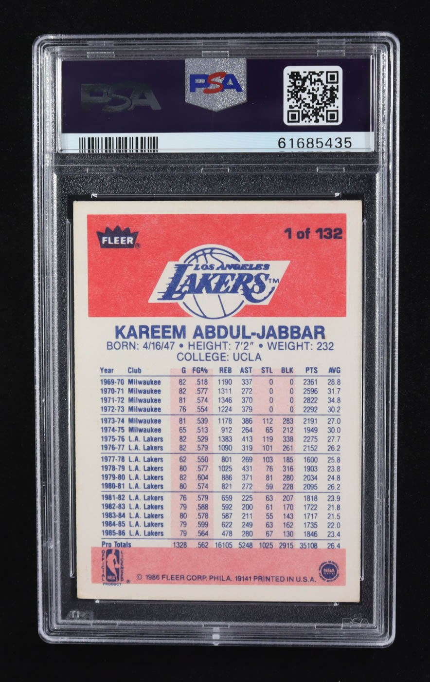 Kareem Abdul Jabbar 1986-87 Fleer Premier #1 (PSA 5.5) at PristineAuction.com Kareem Abdul Jabbar 1986-87 Fleer Premier #1 (PSA 5.5) at PristineAuction.com