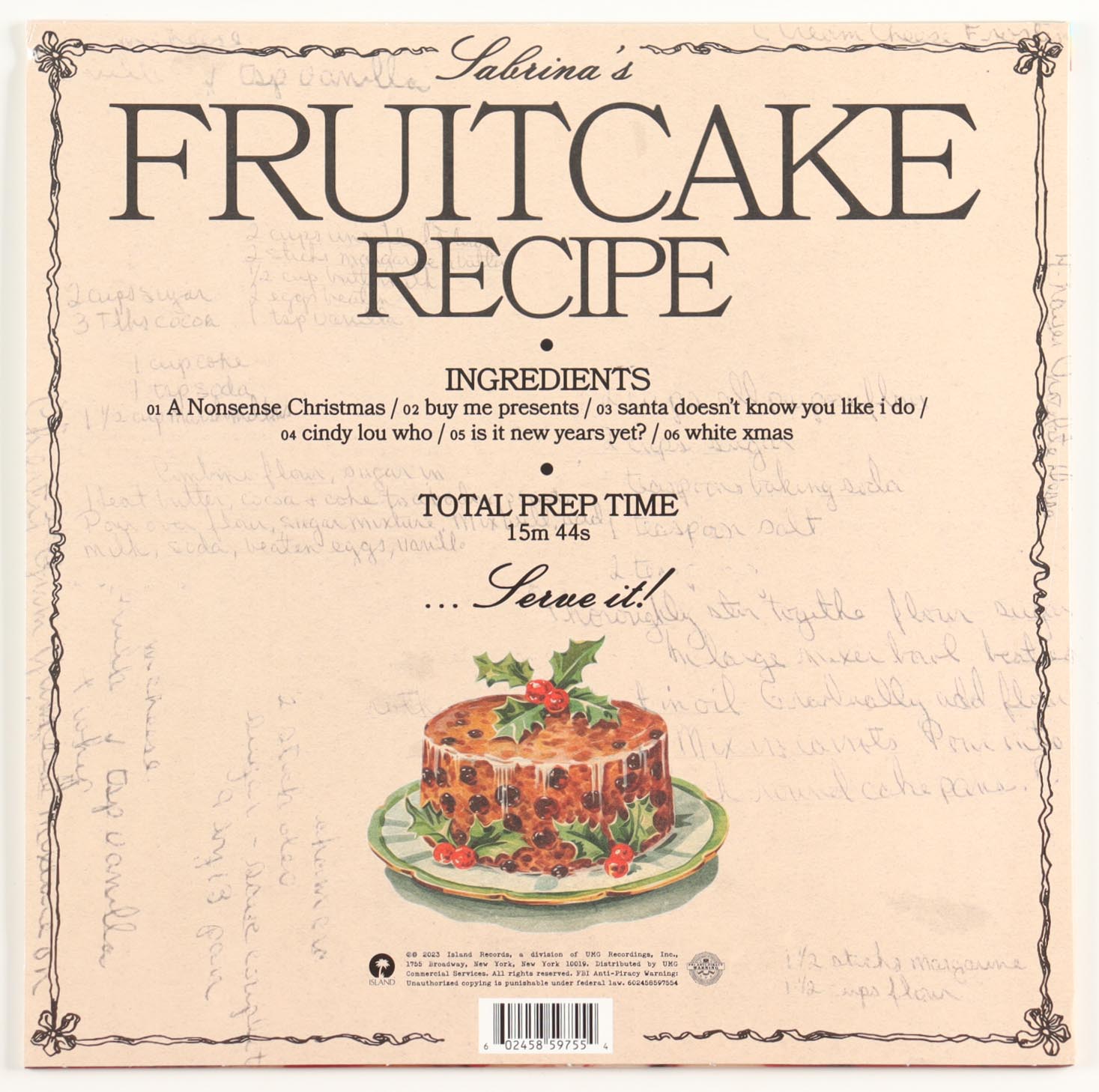 Sabrina Carpenter Signed "Fruitcake" Vinyl Album Sleeve With Record (JSA) at PristineAuction.com Sabrina Carpenter Signed "Fruitcake" Vinyl Album Sleeve With Record (JSA) at PristineAuction.com