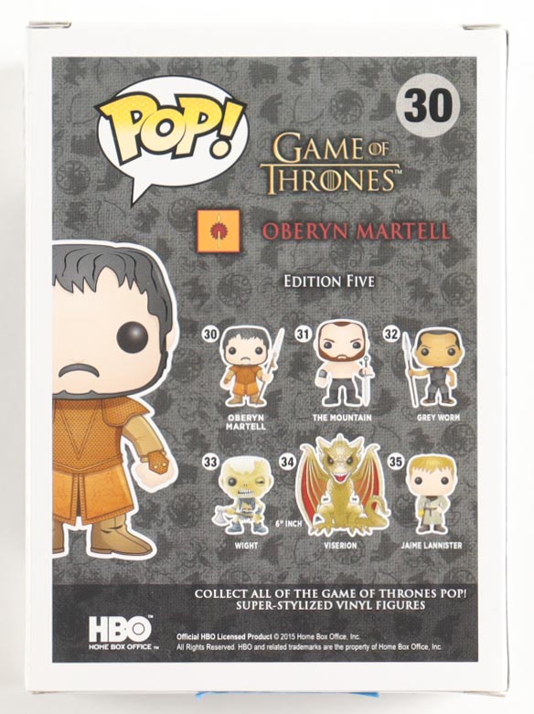Pedro Pascal Signed "Game of Thrones" #30 Oberyn Martell Funko Pop! Vinyl Figure (SWAU) at PristineAuction.com Pedro Pascal Signed "Game of Thrones" #30 Oberyn Martell Funko Pop! Vinyl Figure (SWAU) at PristineAuction.com