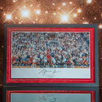 Michael Jordan Signed Bulls "The Last Shot" Custom Framed Photo (UDA) at PristineAuction.com