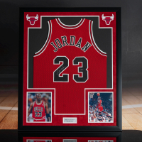 Michael Jordan Signed Bulls Custom Framed Authentic Jersey (UDA & GOAT) at PristineAuction.com