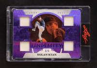 Nolan Ryan 2025 Leaf Spectacular Uni4mity Quad Swatch Spectrum Purple #U23 #3/5 at PristineAuction.com