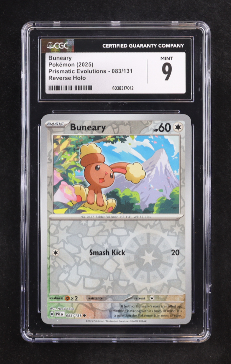 Buneary 2025 Pokemon Prismatic Evolutions #83 Reverse Holo (CGC 9) at PristineAuction.com Buneary 2025 Pokemon Prismatic Evolutions #83 Reverse Holo (CGC 9) at PristineAuction.com