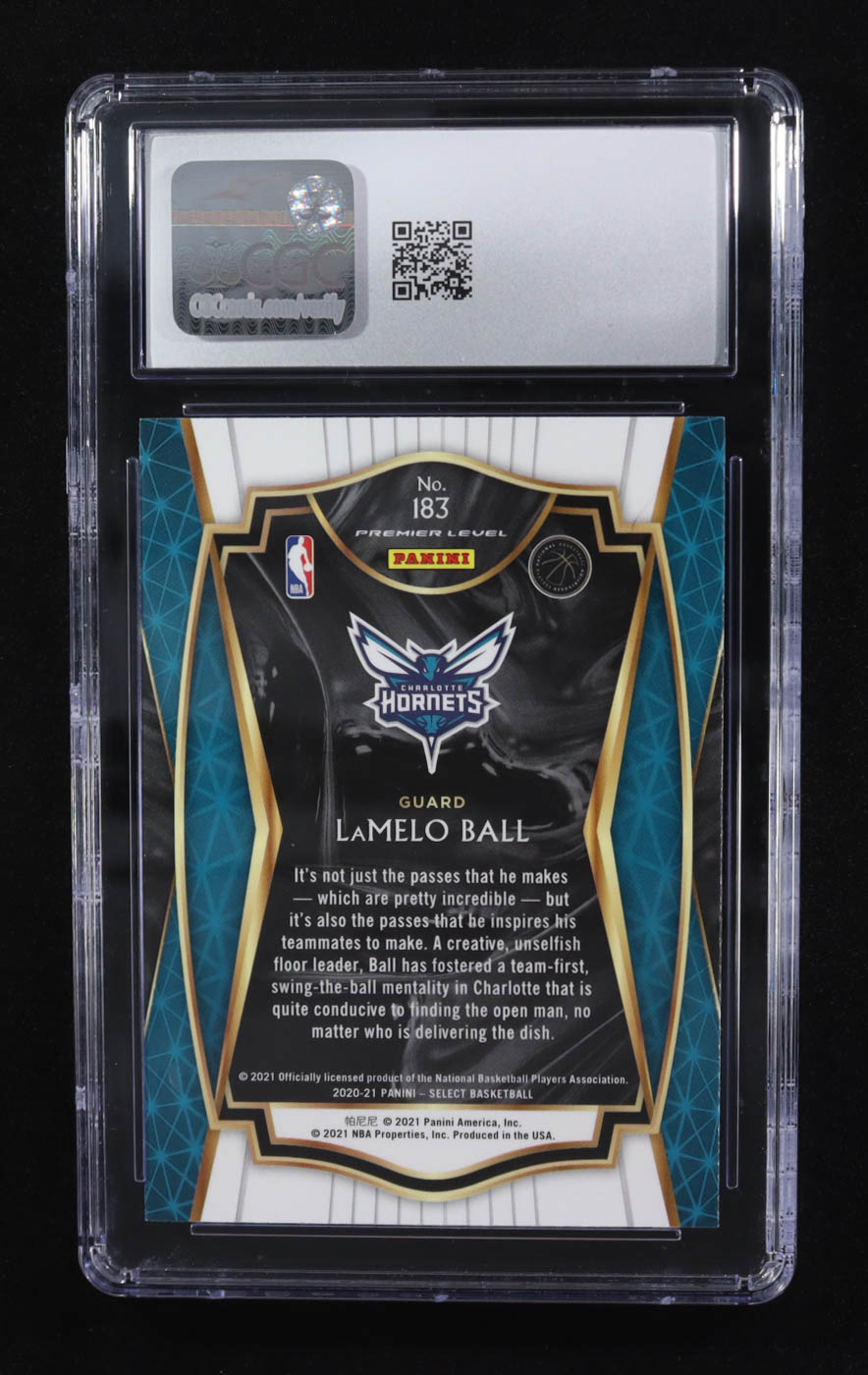 LaMelo Ball 2020-21 Panini Select Retail #183 RC (CGC 10) at PristineAuction.com LaMelo Ball 2020-21 Panini Select Retail #183 RC (CGC 10) at PristineAuction.com
