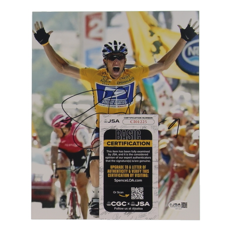 Lance Armstrong Signed 8x10 Photo (JSA) at PristineAuction.com Lance Armstrong Signed 8x10 Photo (JSA) at PristineAuction.com
