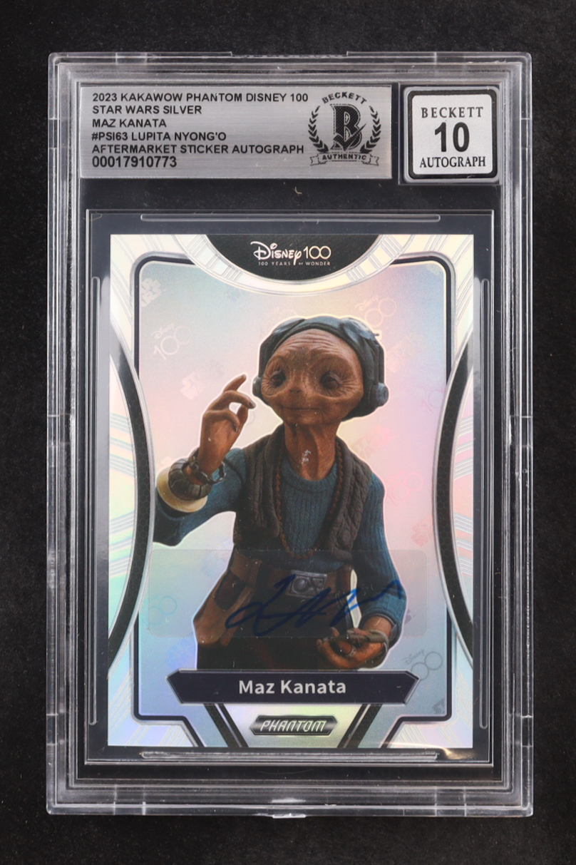 Lupita Nyong'o Signed Sticker on Maz Kanata 2023 Kakawow Phantom Disney 100 Star Wars Silver #PSI63 (BGS | Autograph Graded BGS 10) at PristineAuction.com Lupita Nyong'o Signed Sticker on Maz Kanata 2023 Kakawow Phantom Disney 100 Star Wars Silver #PSI63 (BGS | Autograph Graded BGS 10) at PristineAuction.com