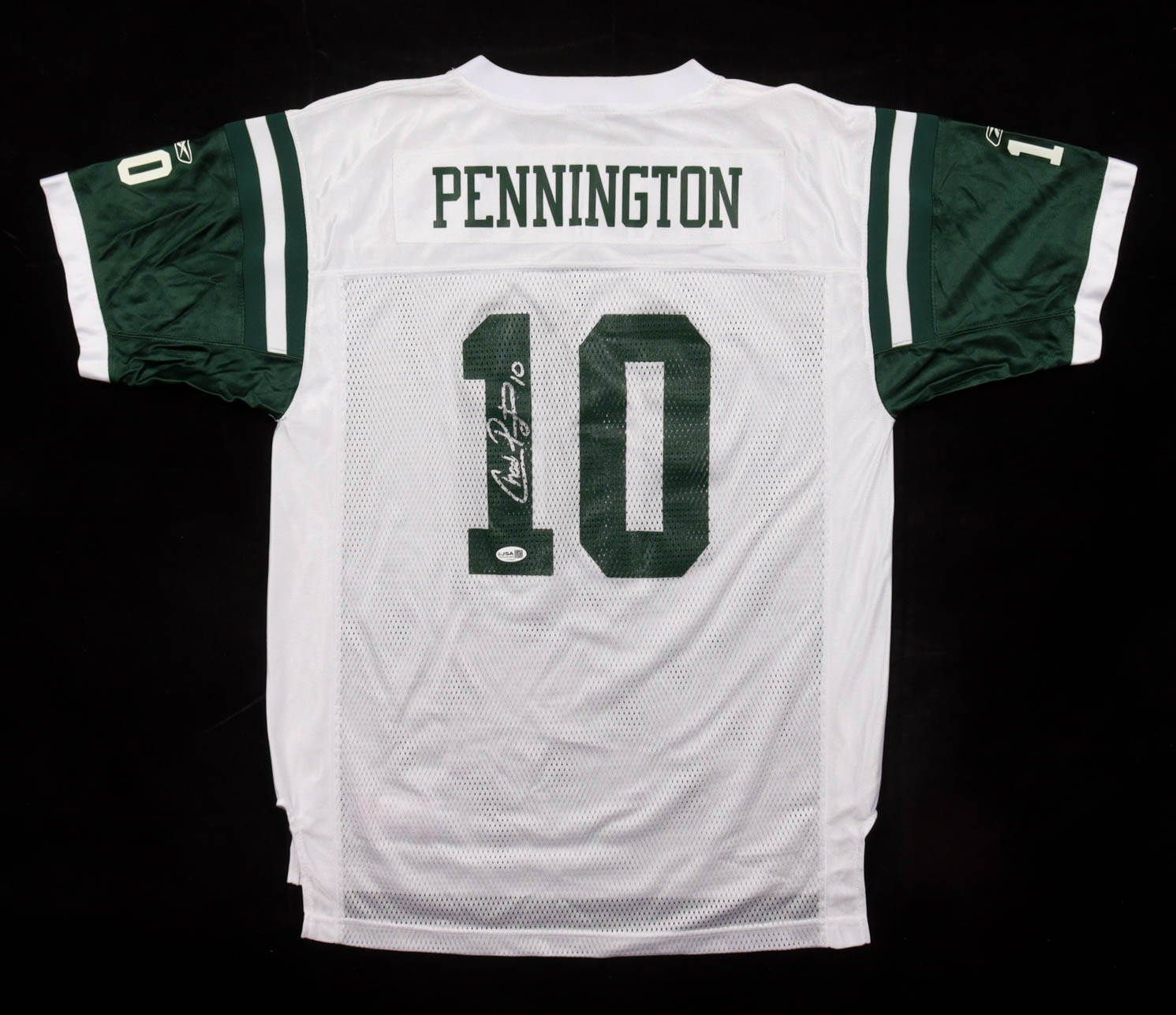 Chad Pennington Signed Jets Reebok Authentic Jersey (JSA) at PristineAuction.com Chad Pennington Signed Jets Reebok Authentic Jersey (JSA) at PristineAuction.com