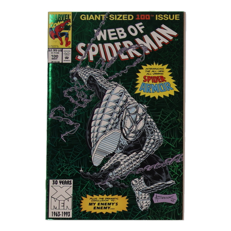 1993 "Web of Spider-Man" Issue #100 Giant-Size Green Cover Marvel Comic at PristineAuction.com 1993 "Web of Spider-Man" Issue #100 Giant-Size Green Cover Marvel Comic at PristineAuction.com