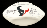 C.J. Stroud Signed Texans Logo Football Inscribed "2023 NFL OROY" & "4108 Yds" & "23 TD's" (Fanatics) at PristineAuction.com