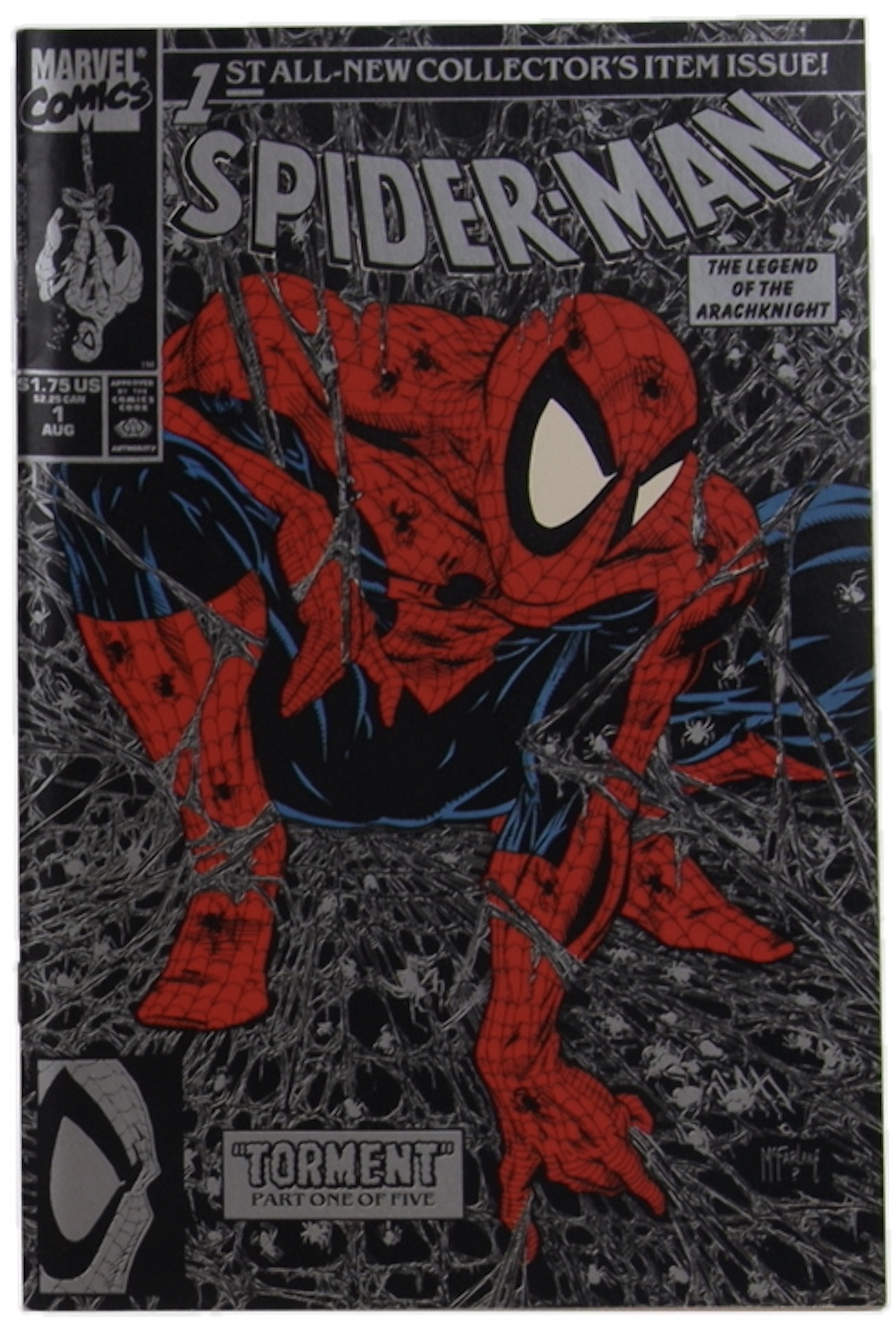 1990 "Spider-Man: Torment" Issue #1 Silver Variant Marvel Comic Book at PristineAuction.com 1990 "Spider-Man: Torment" Issue #1 Silver Variant Marvel Comic Book at PristineAuction.com