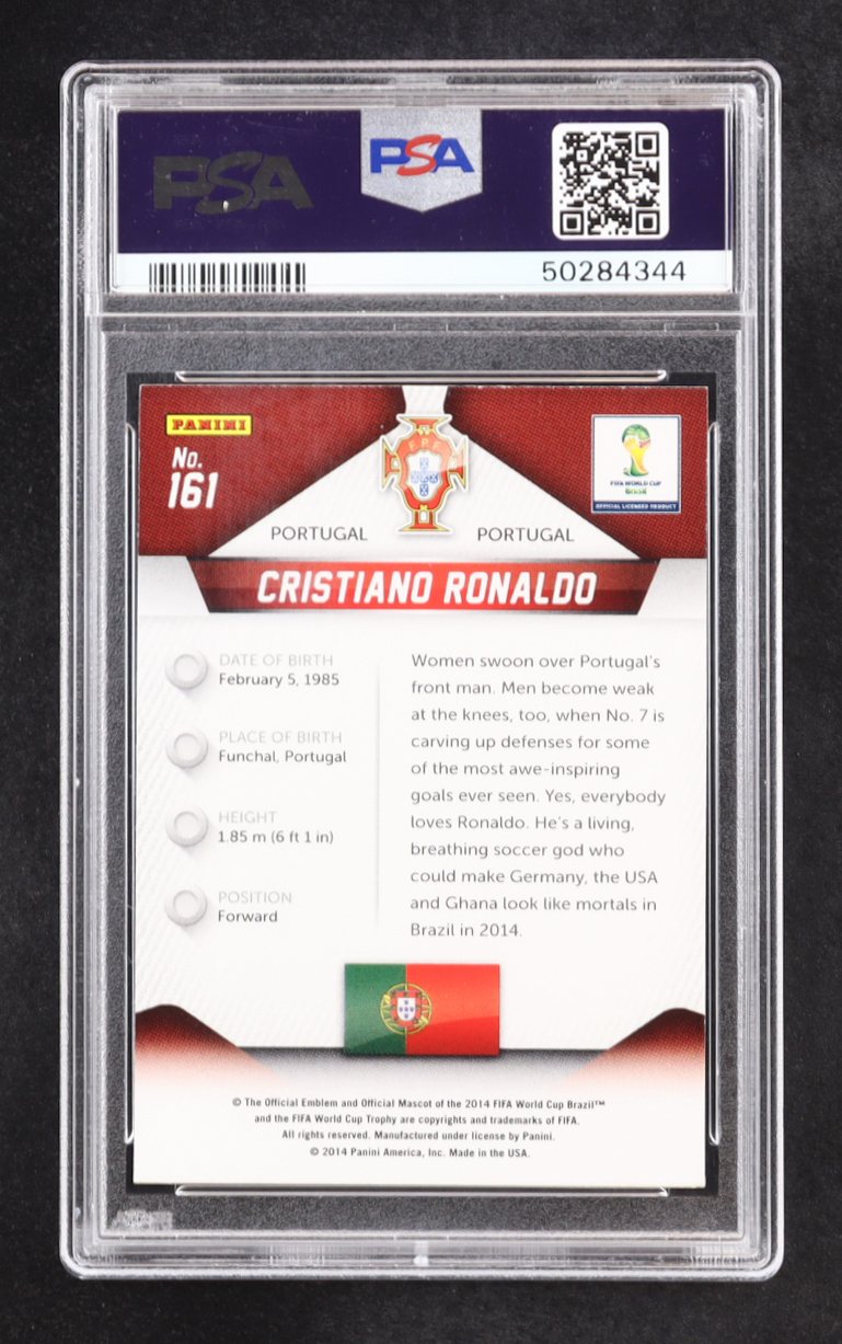 Cristiano Ronaldo 2014 Panini Prizm World Cup #161 (PSA 9) at PristineAuction.com Cristiano Ronaldo 2014 Panini Prizm World Cup #161 (PSA 9) at PristineAuction.com