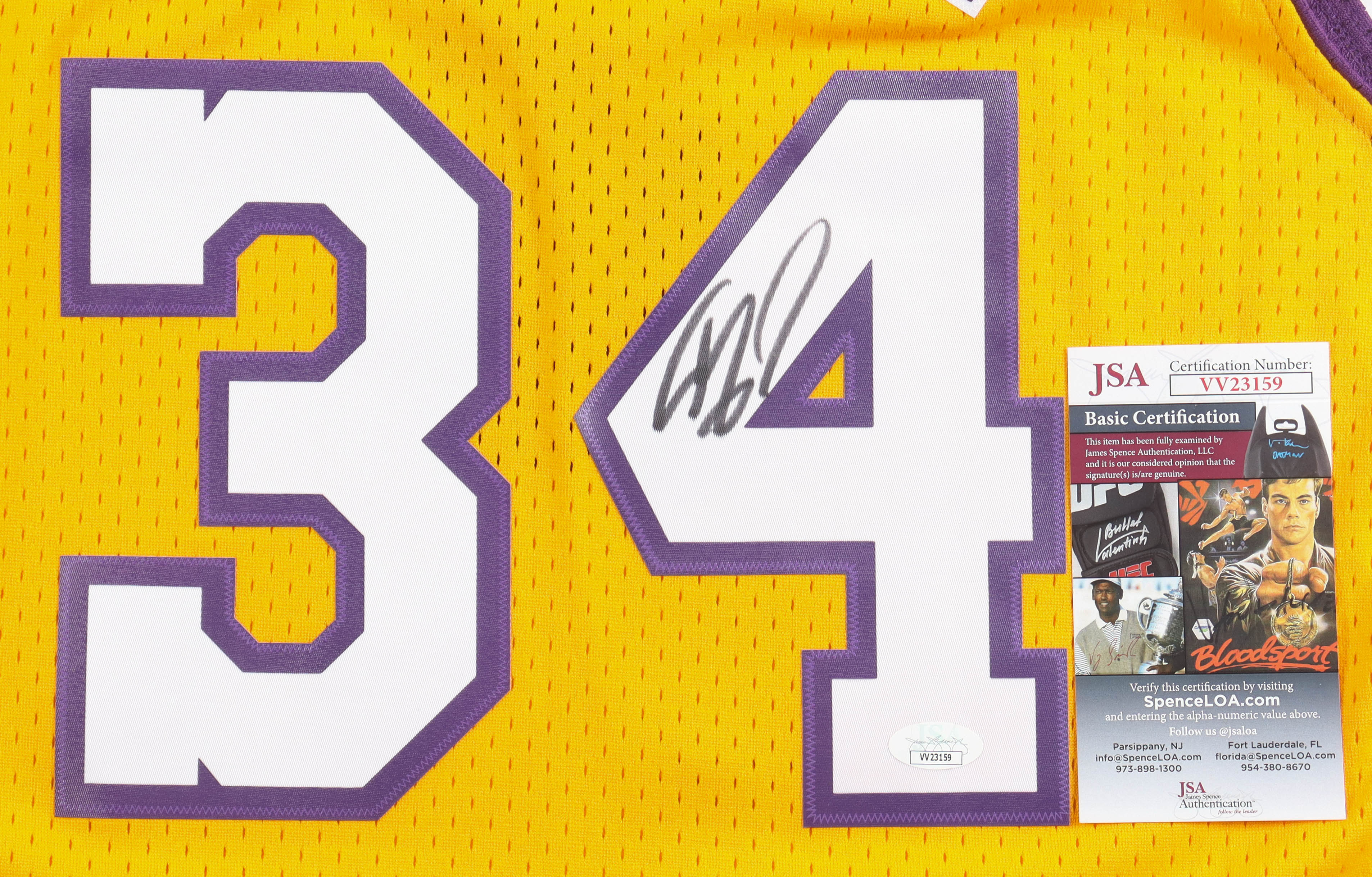 Shaquille O'Neal Signed Lakers Mitchell & Ness Authentic Jersey (JSA) at PristineAuction.com Shaquille O'Neal Signed Lakers Mitchell & Ness Authentic Jersey (JSA) at PristineAuction.com