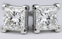 New 2.01 CTW Lab Grown Pair of Diamond Earrings D, VVS2 | Estimated Retail Value: $4,000 (UGL & IGI) at PristineAuction.com