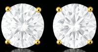 New 14kt Yellow Gold 3.68 CTW Lab Grown Pair of Diamond Stud Earrings E, VS2 | Estimated Retail Value: $7,200 (UGL & IGI) at PristineAuction.com