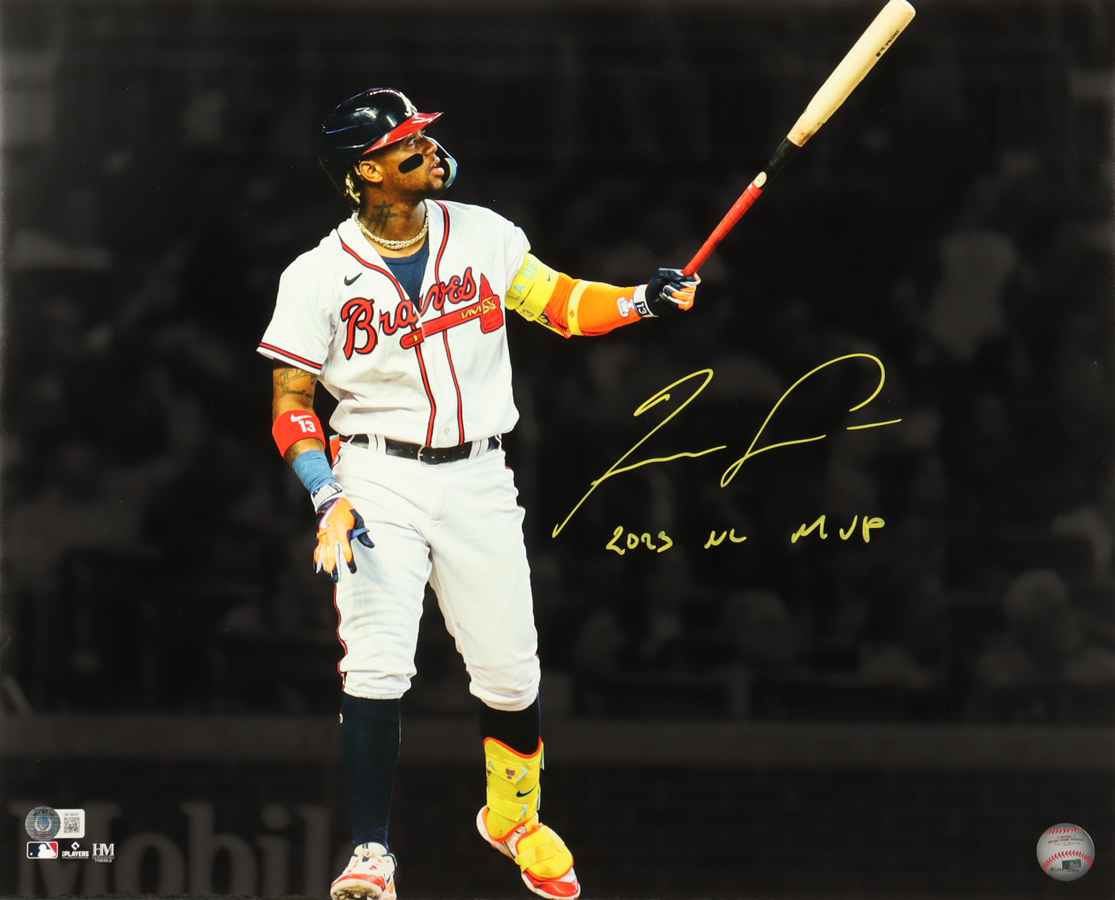 Ronald Acuna Jr. Signed Braves 16x20 Photo Inscribed "2023 NL MVP" (Beckett) at PristineAuction.com Ronald Acuna Jr. Signed Braves 16x20 Photo Inscribed "2023 NL MVP" (Beckett) at PristineAuction.com