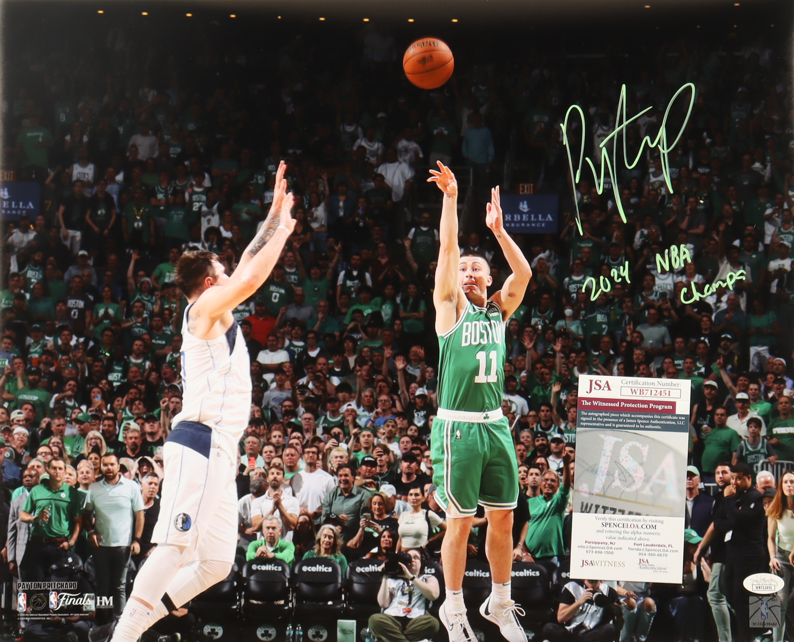 Payton Pritchard Signed Celtics 16x20 Photo Inscribed "2024 NBA Champs" (JSA) at PristineAuction.com Payton Pritchard Signed Celtics 16x20 Photo Inscribed "2024 NBA Champs" (JSA) at PristineAuction.com