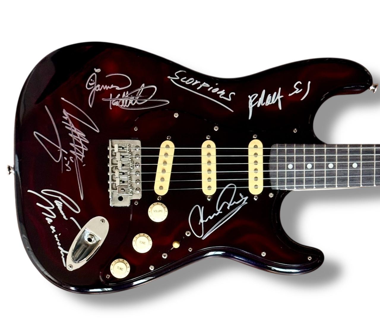 "The Scorpions" Stratocaster Guitar Band-Signed By (5) with Rudolf Schenker, Klaus Meine, Matthias Jabs, Pawel Maciwoda & James Kottak (JSA) at PristineAuction.com "The Scorpions" Stratocaster Guitar Band-Signed By (5) with Rudolf Schenker, Klaus Meine, Matthias Jabs, Pawel Maciwoda & James Kottak (JSA) at PristineAuction.com