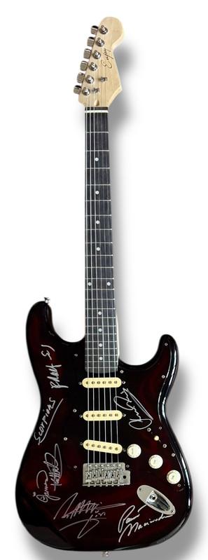 "The Scorpions" Stratocaster Guitar Band-Signed By (5) with Rudolf Schenker, Klaus Meine, Matthias Jabs, Pawel Maciwoda & James Kottak (JSA) at PristineAuction.com "The Scorpions" Stratocaster Guitar Band-Signed By (5) with Rudolf Schenker, Klaus Meine, Matthias Jabs, Pawel Maciwoda & James Kottak (JSA) at PristineAuction.com