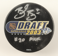 Brent Burns Signed 2003 NHL Draft Logo Hockey Puck Inscribed "#20 Pick" (Fanatics) at PristineAuction.com