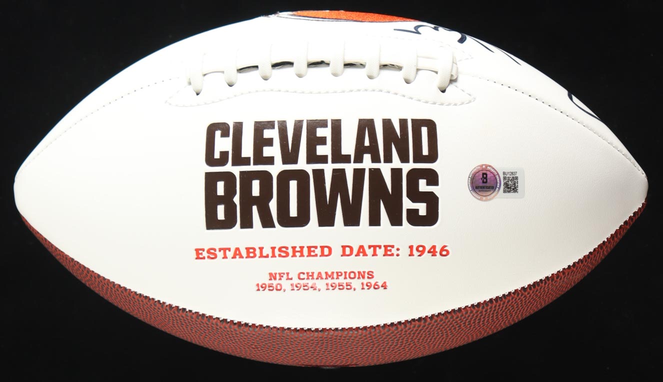 Bernie Kosar Signed Browns Logo Football (Beckett) at PristineAuction.com Bernie Kosar Signed Browns Logo Football (Beckett) at PristineAuction.com
