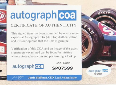 Mario Andretti Signed 8x10 Photo (ACOA) at PristineAuction.com Mario Andretti Signed 8x10 Photo (ACOA) at PristineAuction.com