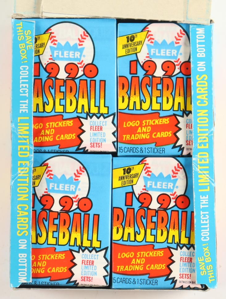 1990 Fleer Baseball Wax Box with (36) Packs at PristineAuction.com 1990 Fleer Baseball Wax Box with (36) Packs at PristineAuction.com