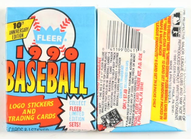 1990 Fleer Baseball Wax Box with (36) Packs at PristineAuction.com 1990 Fleer Baseball Wax Box with (36) Packs at PristineAuction.com