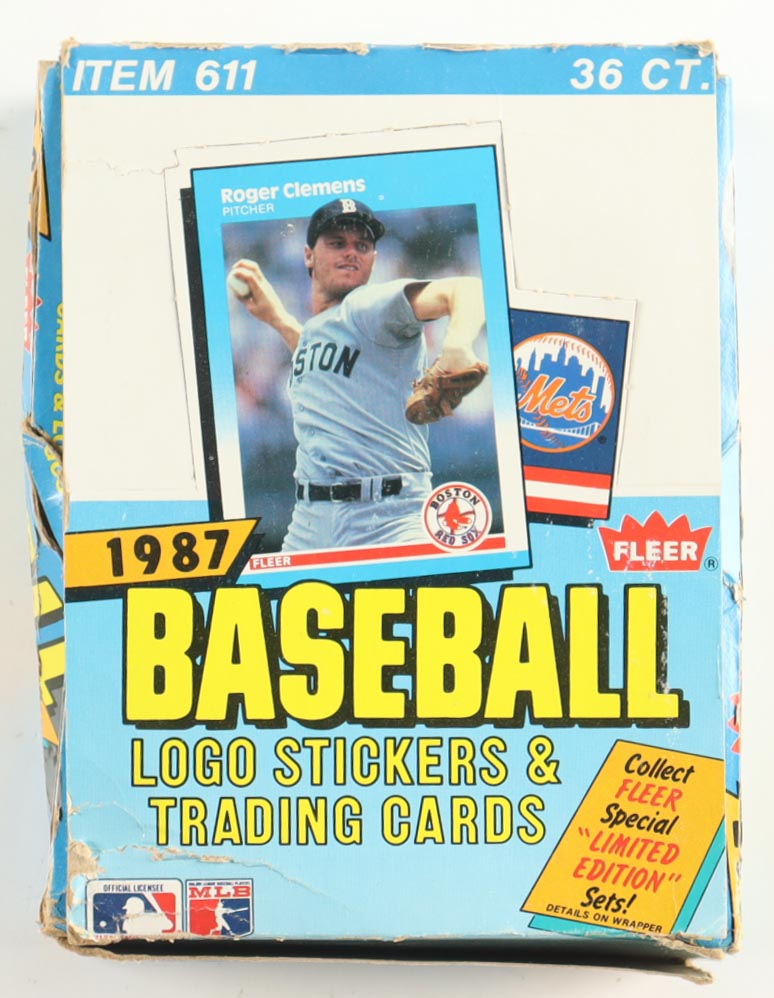 1987 Fleer Baseball Wax Box with (36) Packs at PristineAuction.com 1987 Fleer Baseball Wax Box with (36) Packs at PristineAuction.com