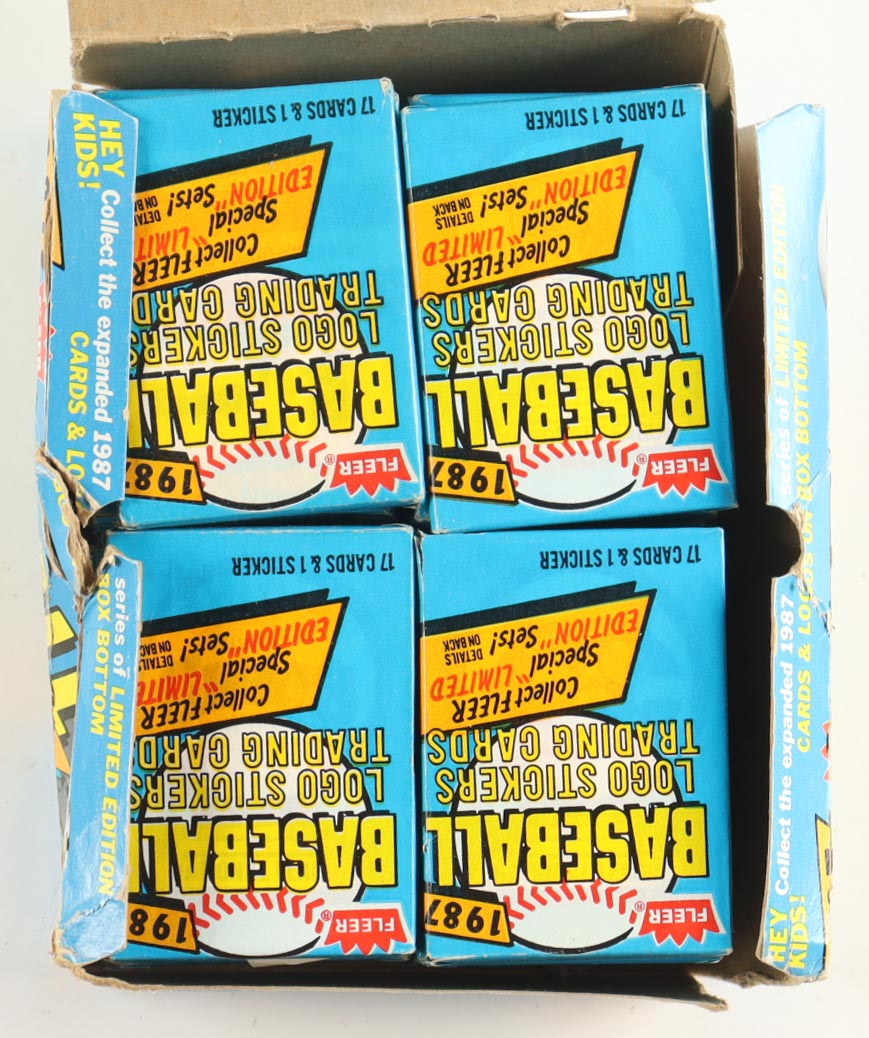 1987 Fleer Baseball Wax Box with (36) Packs at PristineAuction.com 1987 Fleer Baseball Wax Box with (36) Packs at PristineAuction.com