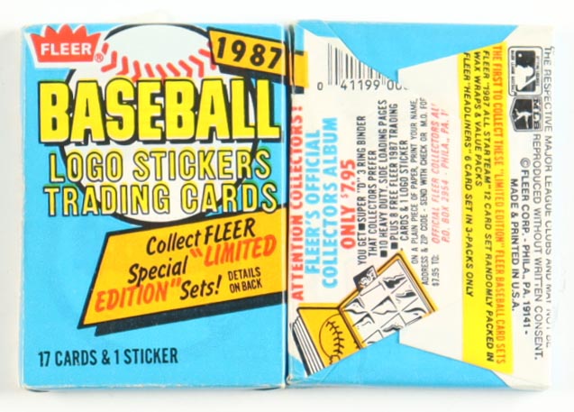 1987 Fleer Baseball Wax Box with (36) Packs at PristineAuction.com 1987 Fleer Baseball Wax Box with (36) Packs at PristineAuction.com