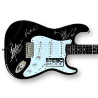 Dave Gahan, Martin Gorre & Andy Fletcher Signed "Depeche Mode" Fender Squire Stratocaster Guitar (JSA) at PristineAuction.com