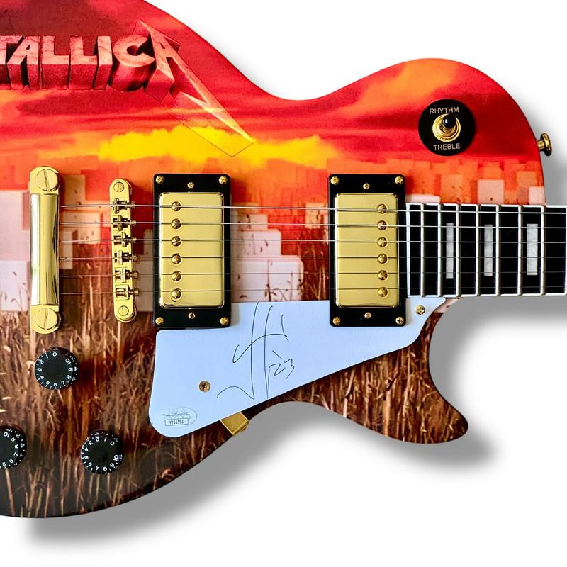 James Hetfield Signed "Metallica: Master of Puppets" Custom Les Paul Guitar (JSA) at PristineAuction.com James Hetfield Signed "Metallica: Master of Puppets" Custom Les Paul Guitar (JSA) at PristineAuction.com