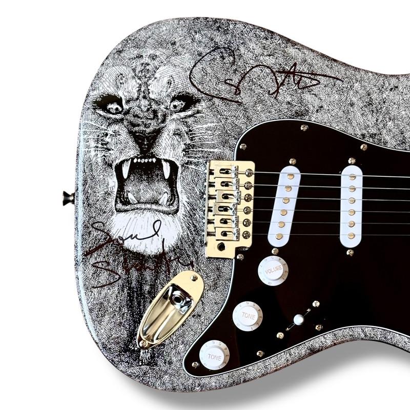 Carlos Santana Signed Custom Fender Squire Stratocaster Guitar Inscribed "Soul Sacrifice" (JSA) at PristineAuction.com Carlos Santana Signed Custom Fender Squire Stratocaster Guitar Inscribed "Soul Sacrifice" (JSA) at PristineAuction.com