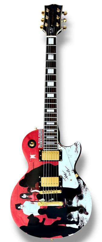Jack White Signed "The White Stripes" Custom Les Paul Guitar (JSA) at PristineAuction.com Jack White Signed "The White Stripes" Custom Les Paul Guitar (JSA) at PristineAuction.com