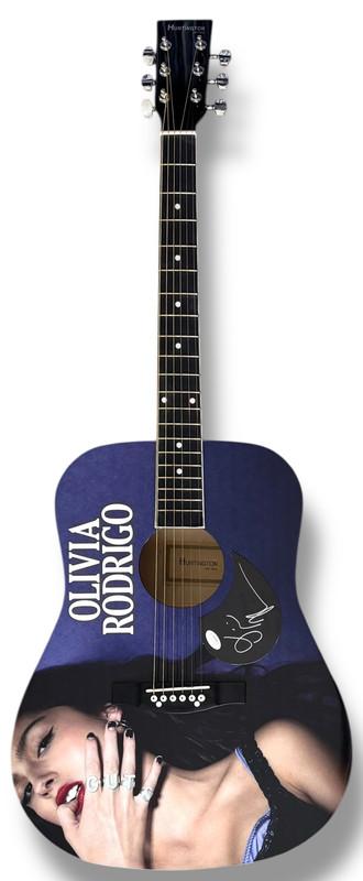 Olivia Rodrigo Signed Custom "GUTS" Huntington Acoustic Guitar (JSA) at PristineAuction.com Olivia Rodrigo Signed Custom "GUTS" Huntington Acoustic Guitar (JSA) at PristineAuction.com