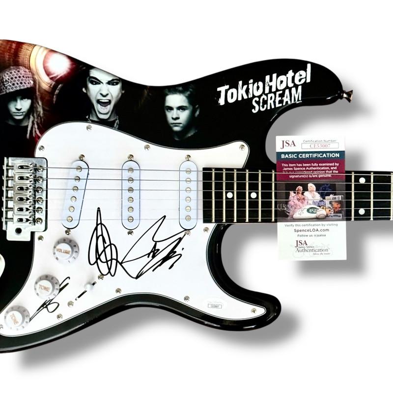 Tom Kaulitz, Gerog Listing & Gustav Schafer Signed "Tokio Hotel" Custom Stratocaster Guitar (JSA) at PristineAuction.com Tom Kaulitz, Gerog Listing & Gustav Schafer Signed "Tokio Hotel" Custom Stratocaster Guitar (JSA) at PristineAuction.com