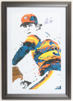 Nolan Ryan Signed Rangers Custom Framed Art Print Display (PSA) at PristineAuction.com