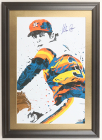 Nolan Ryan Signed Rangers Custom Framed Art Print Display (PSA) at PristineAuction.com
