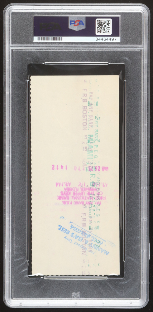 Ted Williams Signed 1975 State Street Bank Personal Check (PSA) at PristineAuction.com Ted Williams Signed 1975 State Street Bank Personal Check (PSA) at PristineAuction.com