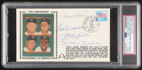 Triple Crown Players "150th Anniversary Baseball In America" FDC Envelope Signed by (4) with Frank Robinson, Mickey Mantle, Ted Williams & Carl Yastrzemski (PSA) at PristineAuction.com