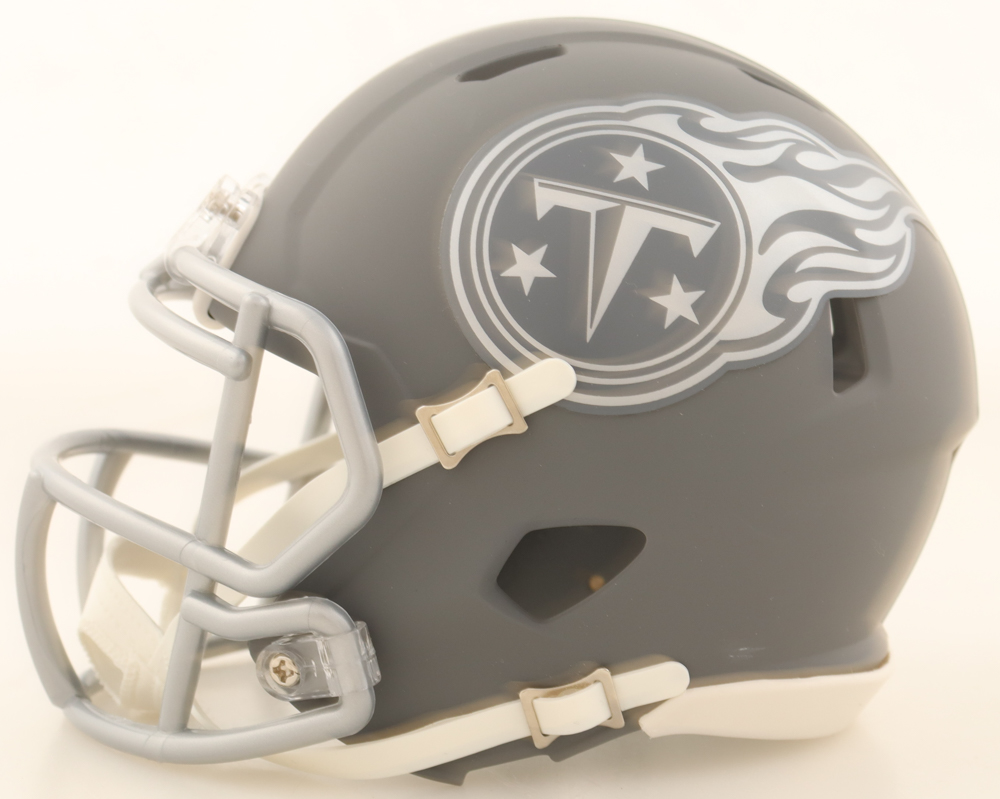 Tyjae Spears Signed Titans Slate Alternate Speed Mini Helmet (Beckett) at PristineAuction.com Tyjae Spears Signed Titans Slate Alternate Speed Mini Helmet (Beckett) at PristineAuction.com