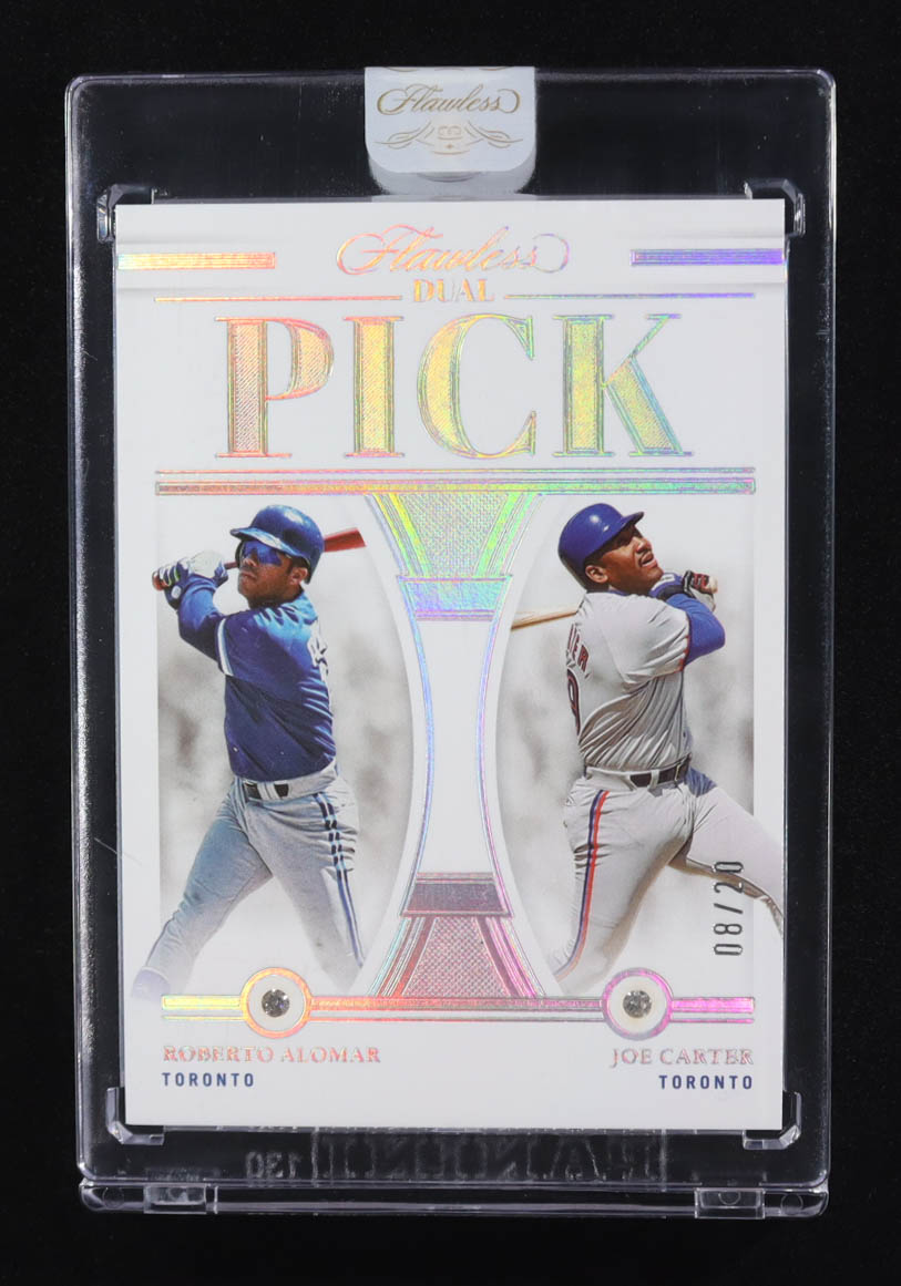 Roberto Alomar / Joe Carter 2023 Panini Flawless Dual Pick #DP-TOR #08/20 at PristineAuction.com Roberto Alomar / Joe Carter 2023 Panini Flawless Dual Pick #DP-TOR #08/20 at PristineAuction.com