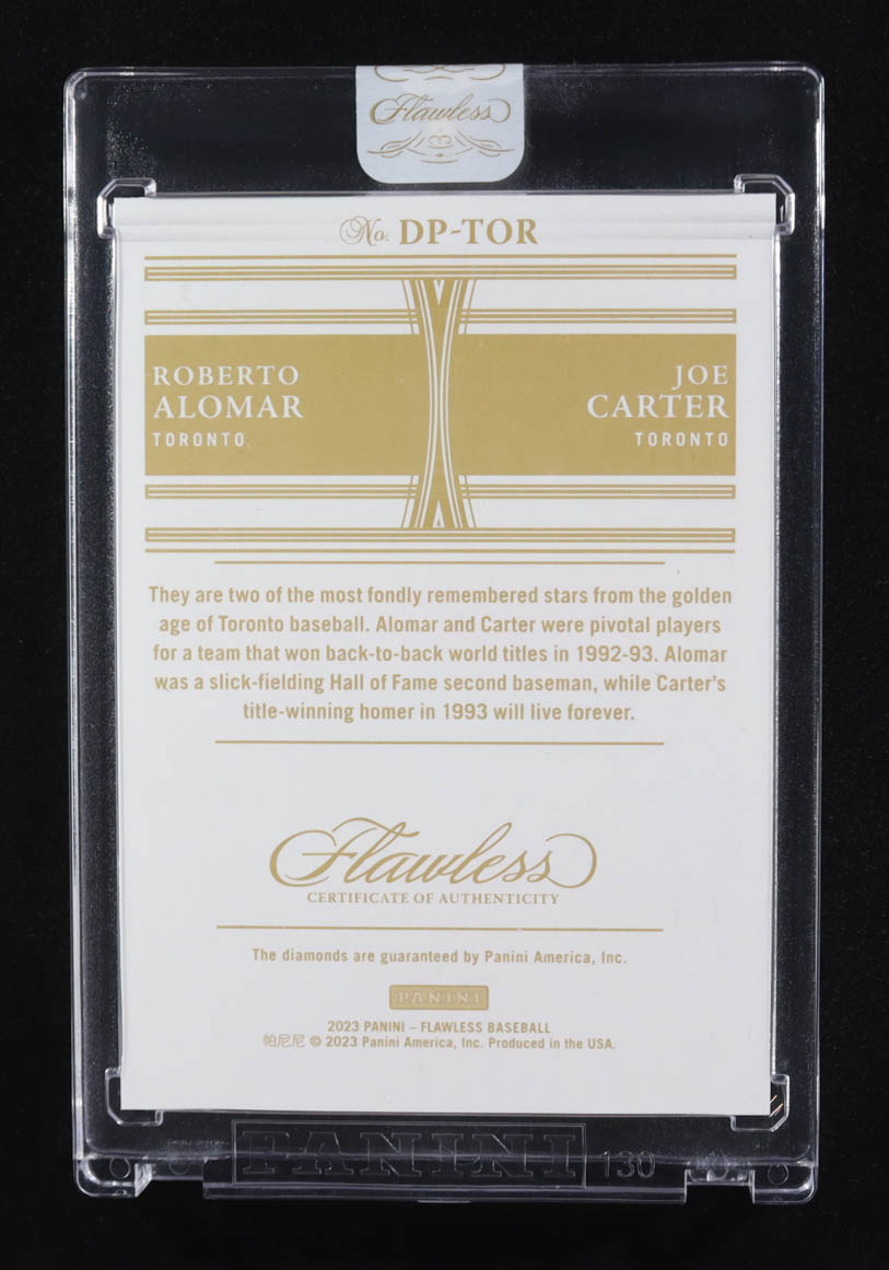 Roberto Alomar / Joe Carter 2023 Panini Flawless Dual Pick #DP-TOR #08/20 at PristineAuction.com Roberto Alomar / Joe Carter 2023 Panini Flawless Dual Pick #DP-TOR #08/20 at PristineAuction.com